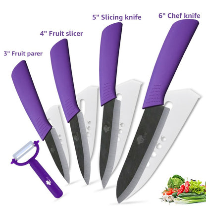 Conjunto de Facas de Cerâmica para Cozinha, 3 4 5 6 polegadas, Faca do Chef, Utilitária, para Fatiar, Cortar Frutas, Legumes, Comida de Bebê, para Descascar, Cabo Antiderrapante