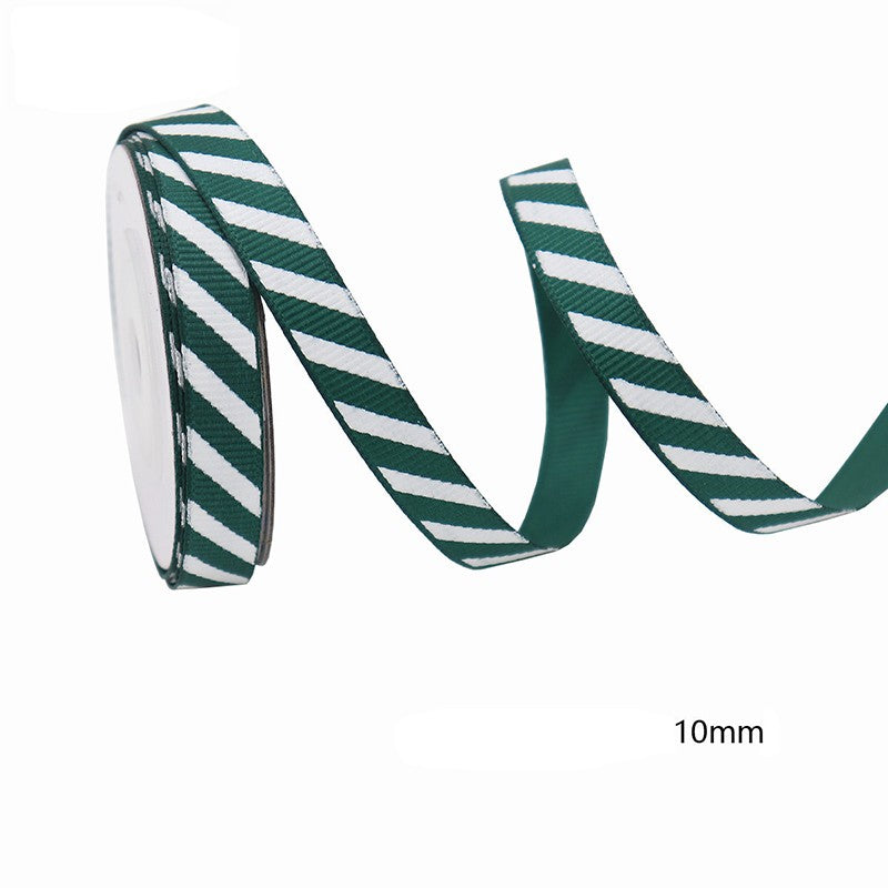 Diagonal Striped Thread Ribbon, 10 Yards Carnival Gift Box Packaging Ribbon for Holiday Scene Christmas Decoration