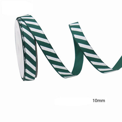 Diagonal Striped Thread Ribbon, 10 Yards Carnival Gift Box Packaging Ribbon for Holiday Scene Christmas Decoration