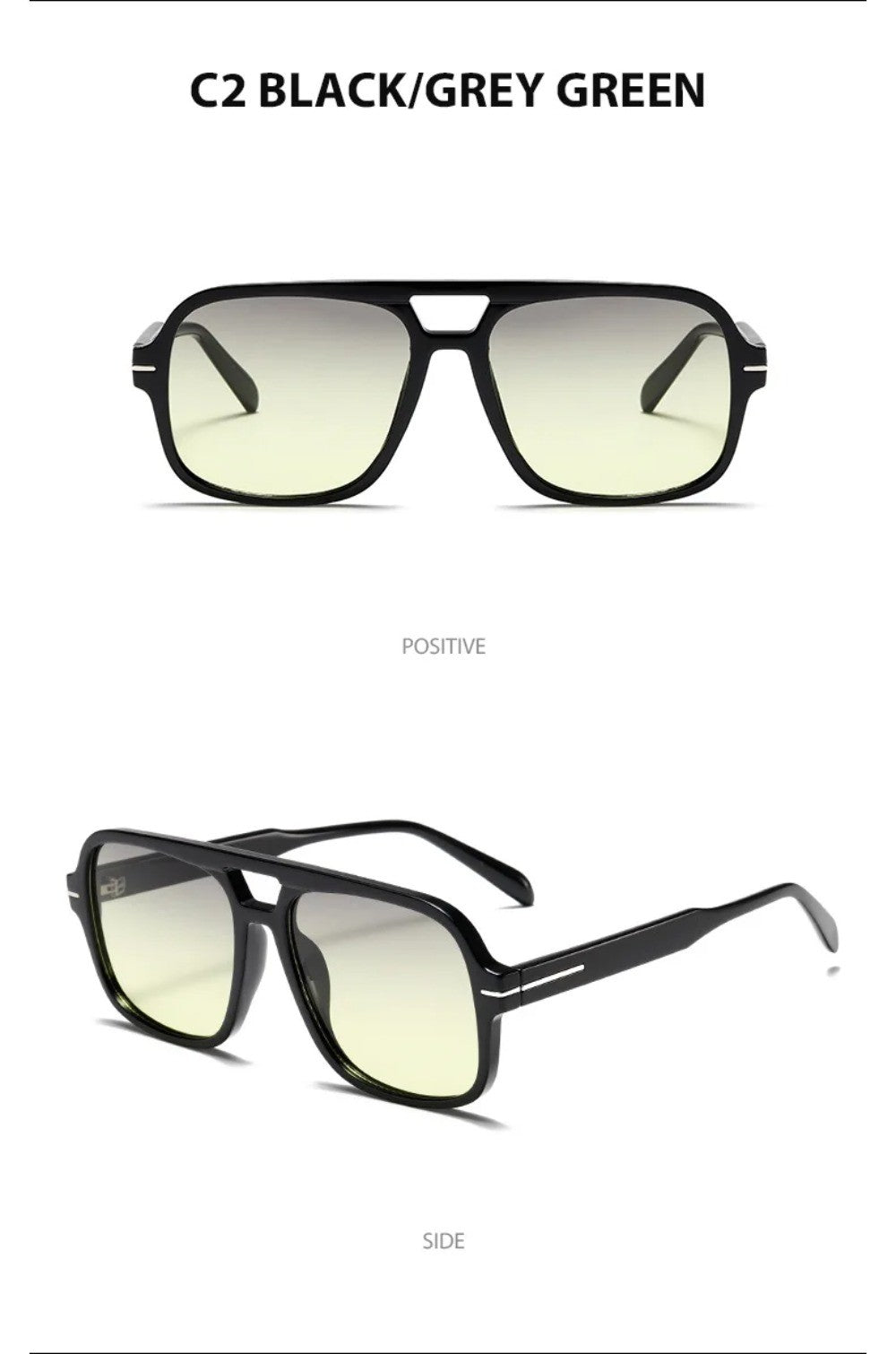 3507 Double Bridge Square Aviator Sunglasses - UV400 Vintage Pilot Style, Retro Classic Sun Glasses for Men Women Unisex 411240