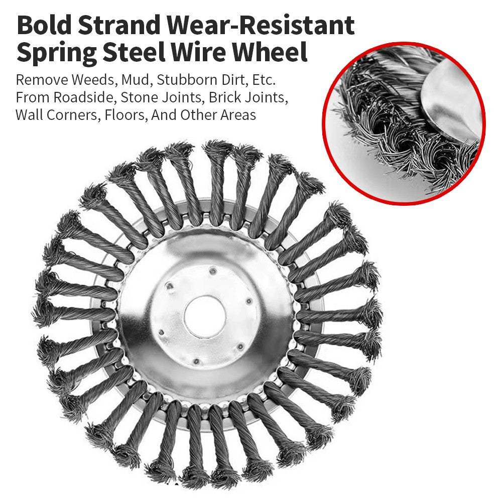 Lawn Mower Weeding Disc 8 Inch Wire Weeding Wheel Garden Tool Lawn Mower Accessories Twisted Wire Disc Type Wire Wheel