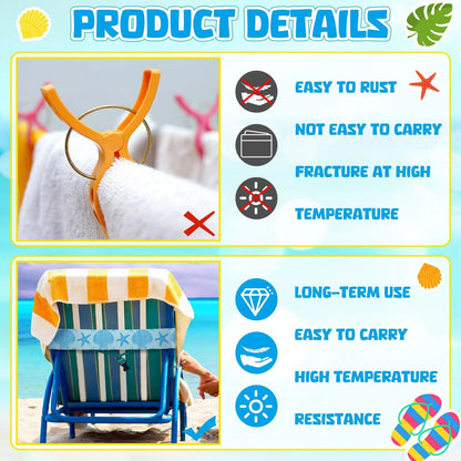 Towel Bands for Beach Chairs Colorful Windproof Beach Towel Straps  Elastic Bed quilt Sheet Storage Belt Durable Cruise Clips