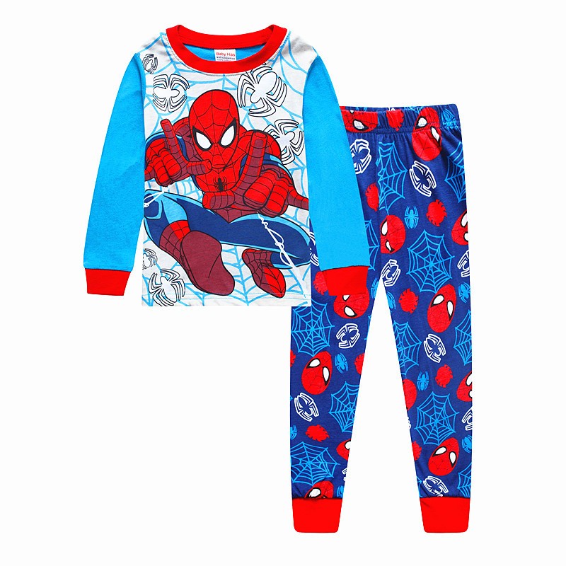 2Pcs/set Spiderman Kids Pajamas for Toddlers Boys Superhero Hulk Cosplay Long Sleeve T Shirt Pants Homewear Pyjamas Suit