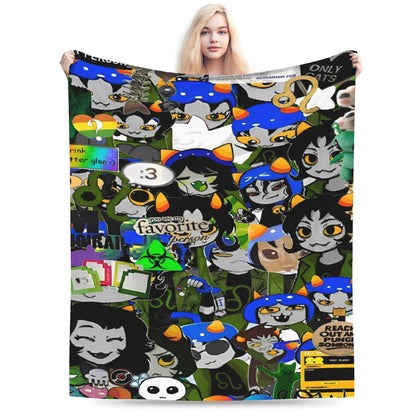 Manta de Flanela Homestucked Manga Cobertor Macio e Quente para Sofá Cama Viagem Engraçado Colcha Capa de Sofá-Cama