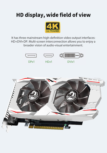 Placa de Vídeo para Jogos SOYO Nova NVIDIA GeForce GTX 1650 4GB GDDR6 128 Bit GPU Desktop para Componentes de PC Computador