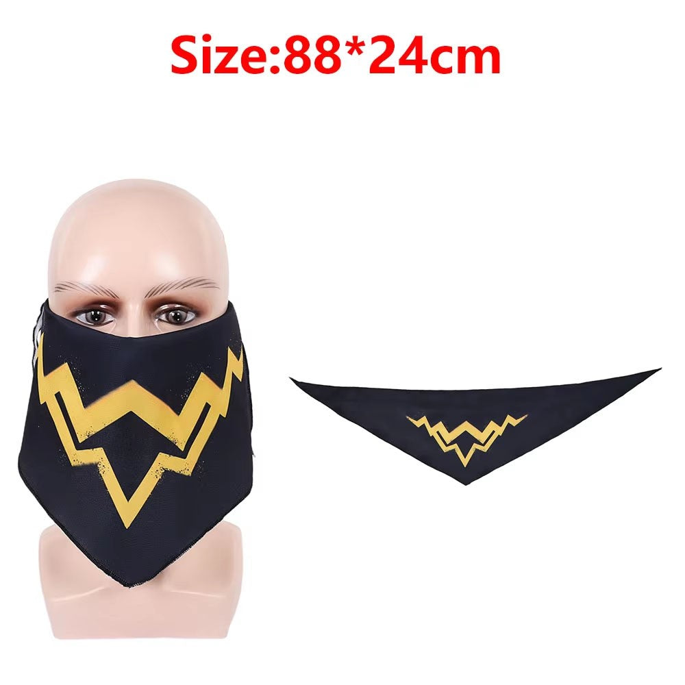 Bowser Jr Cosplay Scarf Mask Bracelet Collar Movie Bros Costume Accessories Prop for Adult Men Fantasy OutfitHalloween Carnival