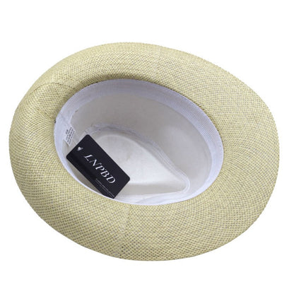 Chapéu de Sol Fedora de Verão Casual Unissex Moda Praia Aba Larga Jazz Chapéu Panamá Palha de Papel Boné Feminino Masculino Com Fita Preta