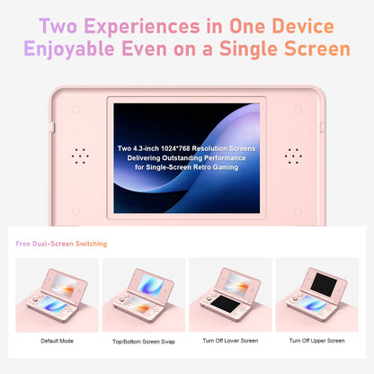 Anbernic RG DS Plus Portable Handheld Game Console Dual Screen 4.3 Inch IPS Retro Gaming Emulator With 4000mAh Battery Streaming