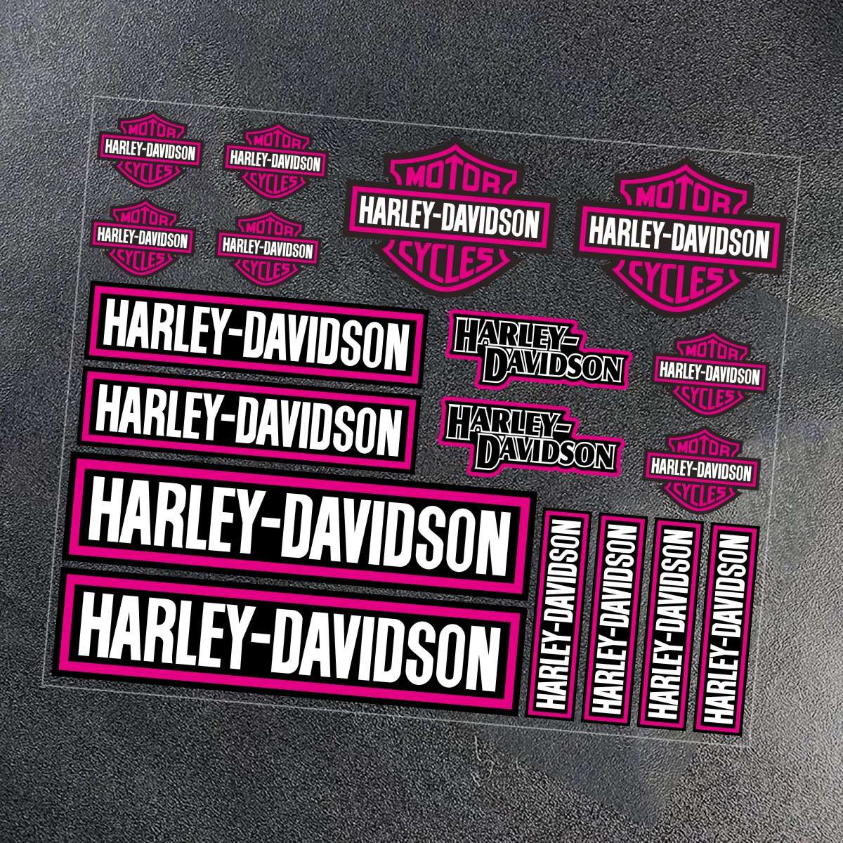 Kit Adesivo Refletivo Harley Davidson Logotipo Tanque Capacete Moto Emblema Letras Decalque
