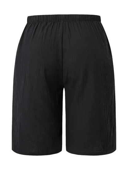 Women's 2025 Casual Solid Color Shorts - Mid-Length 5-Inch Bermuda Shorts, High Waist Loose Fit Summer Short Pants