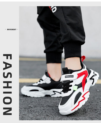 Four Seasons Sport Kids Sneakers Boys Casual Shoes For 5-16Years Children School Walking Non-slip Outdoor Running Shoes Leather