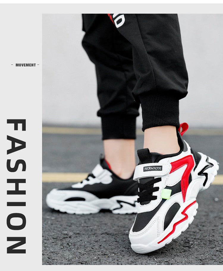 Four Seasons Sport Kids Sneakers Boys Casual Shoes For 5-16Years Children School Walking Non-slip Outdoor Running Shoes Leather