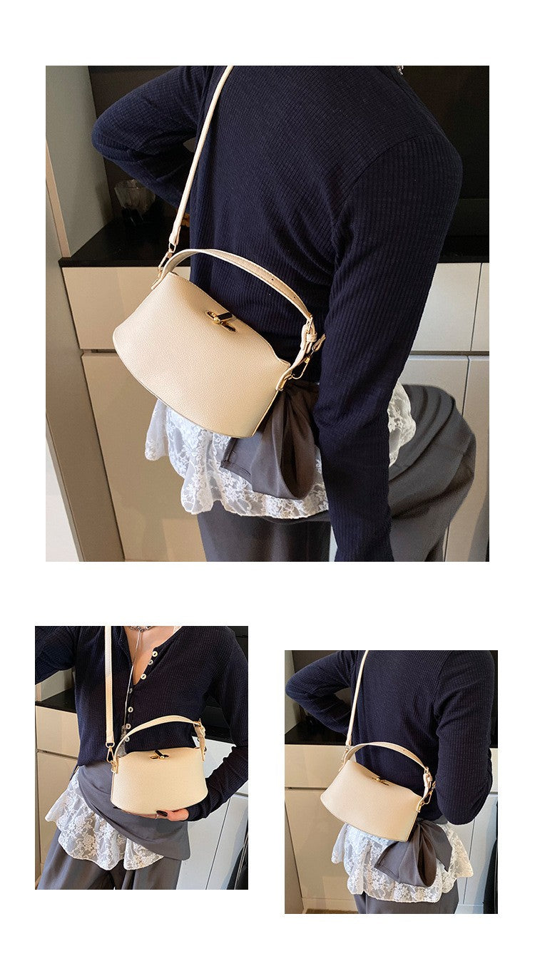 Niche Brand Women's Fashion Handbag Soft Versatile Shoulder Messenger Bag 2025 Super Hot Yellow Portable Bucket Bag Women's Bag