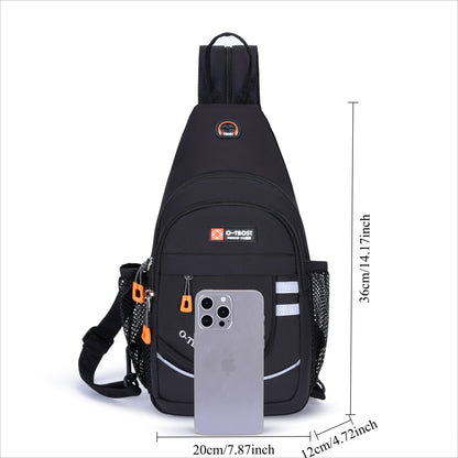 Tourist leisure chest bag, multifunctional large capacity shoulder bag, outdoor trendy crossbody bag