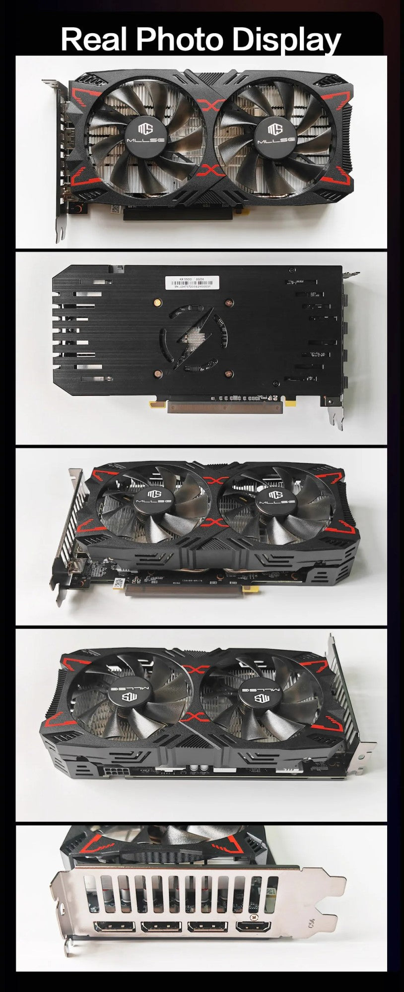 Placa de Vídeo MLLSE RX 5500 8 GB para Jogos 7 NM 128 bits GDDR6 8 pinos PCI Express 4.0 x 8 1717 MHz DP*3 Desktop