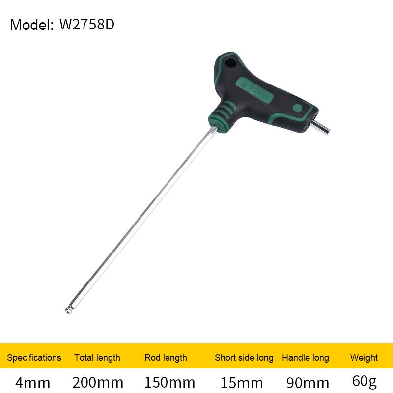 WYNN'S T-Handle Allen Wrench Metric Long Arm Ball/Flat End Hex Key Wrench 1.5-12mm Home Auto Bike Repair Hand Tool Screwdriver