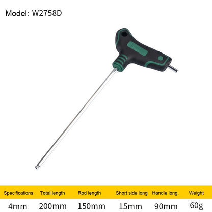 WYNN'S T-Handle Allen Wrench Metric Long Arm Ball/Flat End Hex Key Wrench 1.5-12mm Home Auto Bike Repair Hand Tool Screwdriver