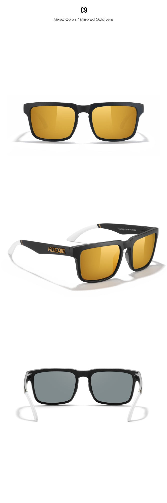 KDEAM PLUS Size Fishing Sunglasses Men 64mm Width Larger Size Polarized Sunglasses For Driving Night Vision Goggles