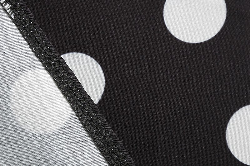 Elegant Women Summer Dress Puff Short Sleeve Polka Dot Peter pan Collar Vintage A-line Midi Long Party Sundress