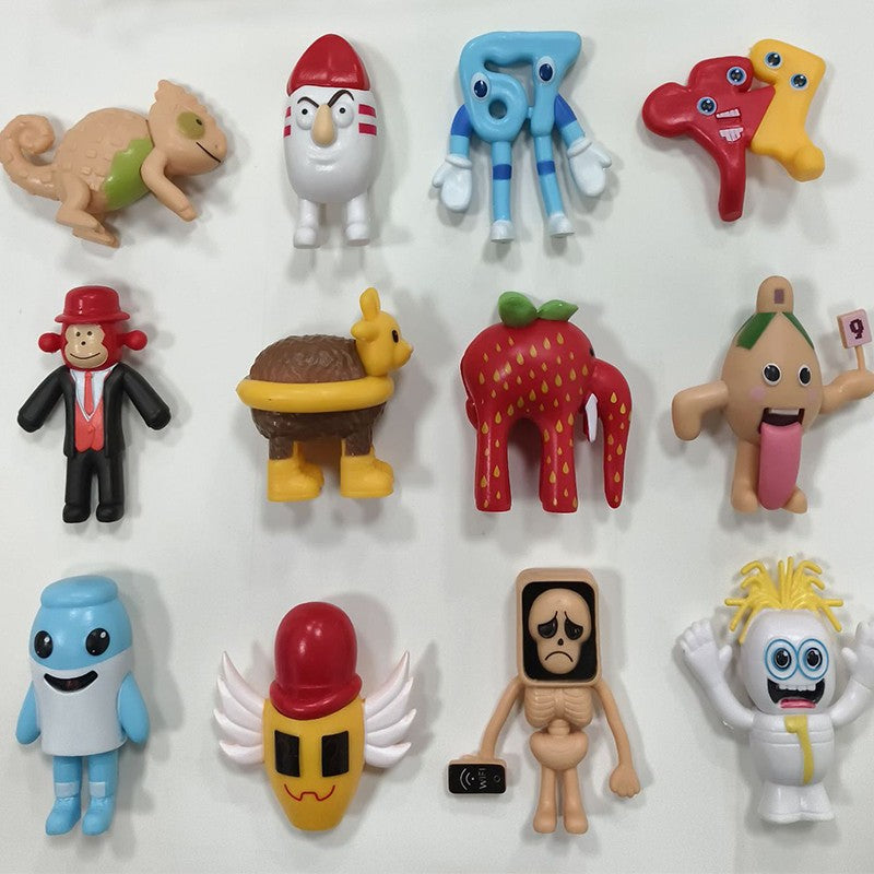 Conjunto Steal A Brainrot W Ou L Boneco De Ação De Brinquedo Desenho Animado 77 67 Figuras De Ação De Trabalho Morango Elefante Modelo PVC Decoração Boneca Presente Para Crianças