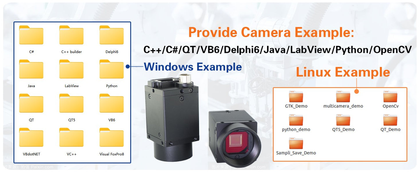 Gigabit Ethernet GigE Visão Computacional Câmera Industrial Colorida Rolling Shutter Montagem C Fornece SDK Windows Linux Demonstração Python