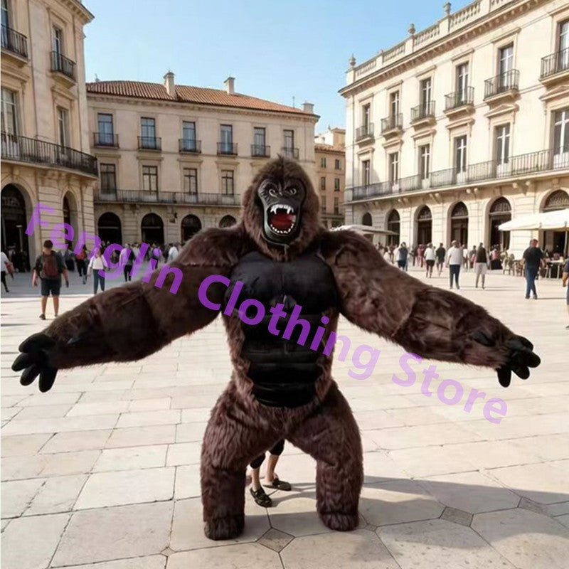 Cartoon Doll Costume 2.6-meter Inflatable Gorilla Mascot Costume Cartoon Doll King Kong Plush Party Advertisement and Role Playi