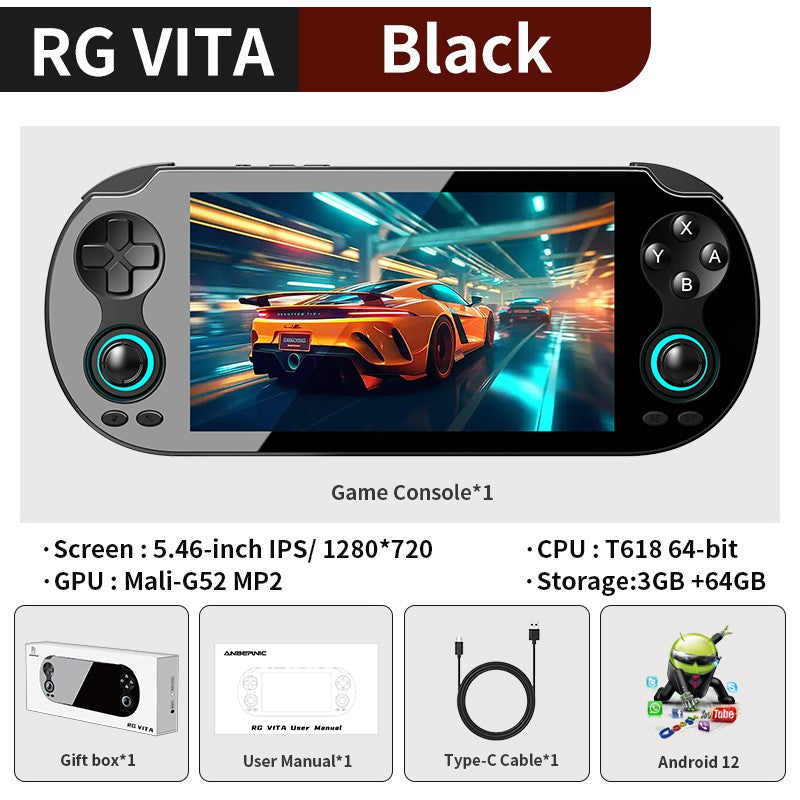 Anbernic RG VITA / RG VITA Pro Handheld Game Console IPS Touchscreen 5000mAh Video Gaming Player Supports AI Streaming RixelHK