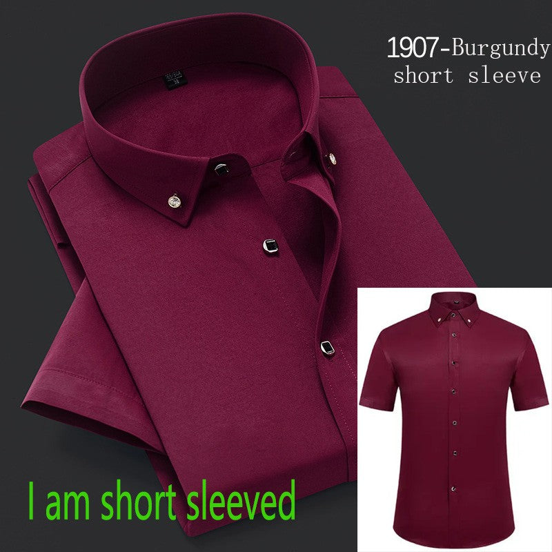 New Men's White Shirt Korean High End Version Free Shipping Popular Clothes Short Sleeve Long Sleeve Casual Suit Bottom Shirts