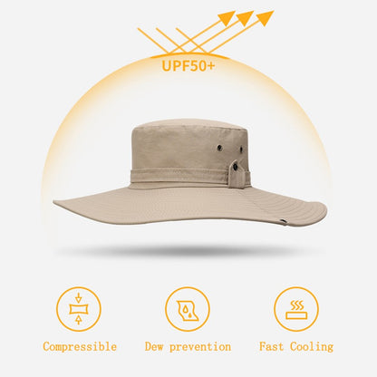 2020 New Fashion Summer Bucket Hat Cowboy Men Outdoor Fishing Hiking Beach Hats Mesh Breathable Anti UV Sun Cap Large Wide Brim