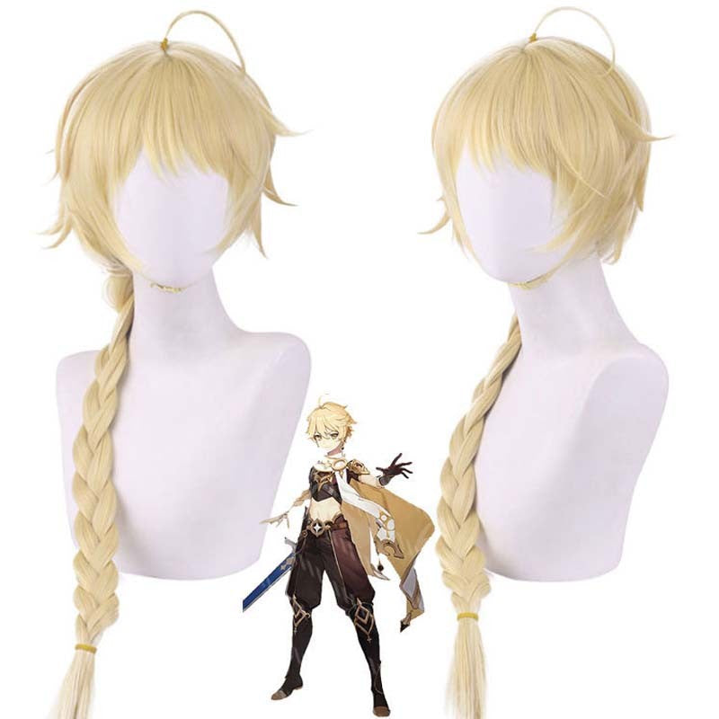 Genshin Impact Aether Lumine Cosplay Wig Pre Styled Role Play Props Heat Resistant Kong Ying Sora Hotaru Cosplay Wig