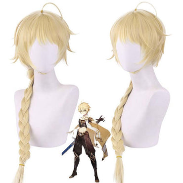 Genshin Impact Aether Lumine Cosplay Wig Pre Styled Role Play Props Heat Resistant Kong Ying Sora Hotaru Cosplay Wig