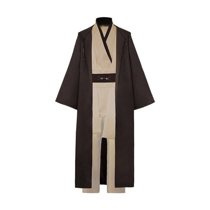 Obi Wan Kenobi Men Robe Jedi Knight Tunic Costume Hooded Uniform Full Set for Halloween Carnival Role Playing Costume