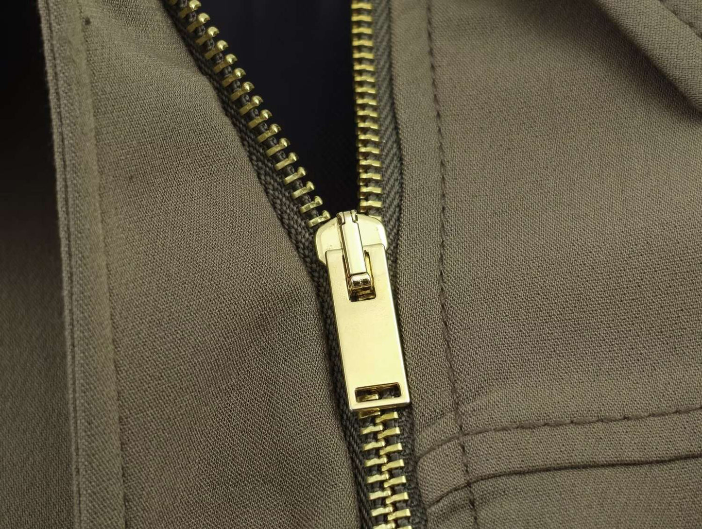 HH Woman Autumn Pleat Hem Pilot Jacket Solid Turn-Down Collar Zipper Single-Breasted Woman Fashion Long-Sleeved Pockets Coat