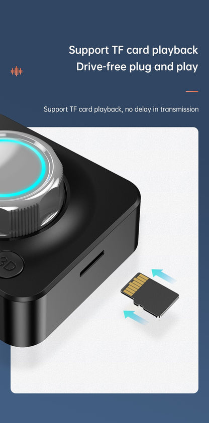 Receptor de Áudio Bluetooth 5.0 Adaptador Sem Fio de Música Estéreo 3D Cartão TF RCA 3.5mm Jack P2 para Carro Alto-Falante Amplificador Fone de Ouvido