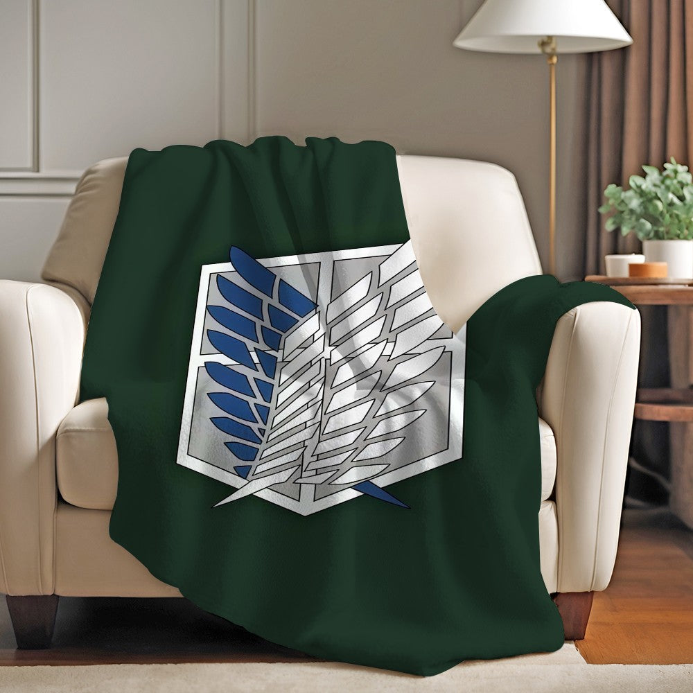 Adventure anime A-Attack O-On T-Titan Blanket For Sofa Office Bed Plane Travel Sleep Read Relax Camping Soft And Warm