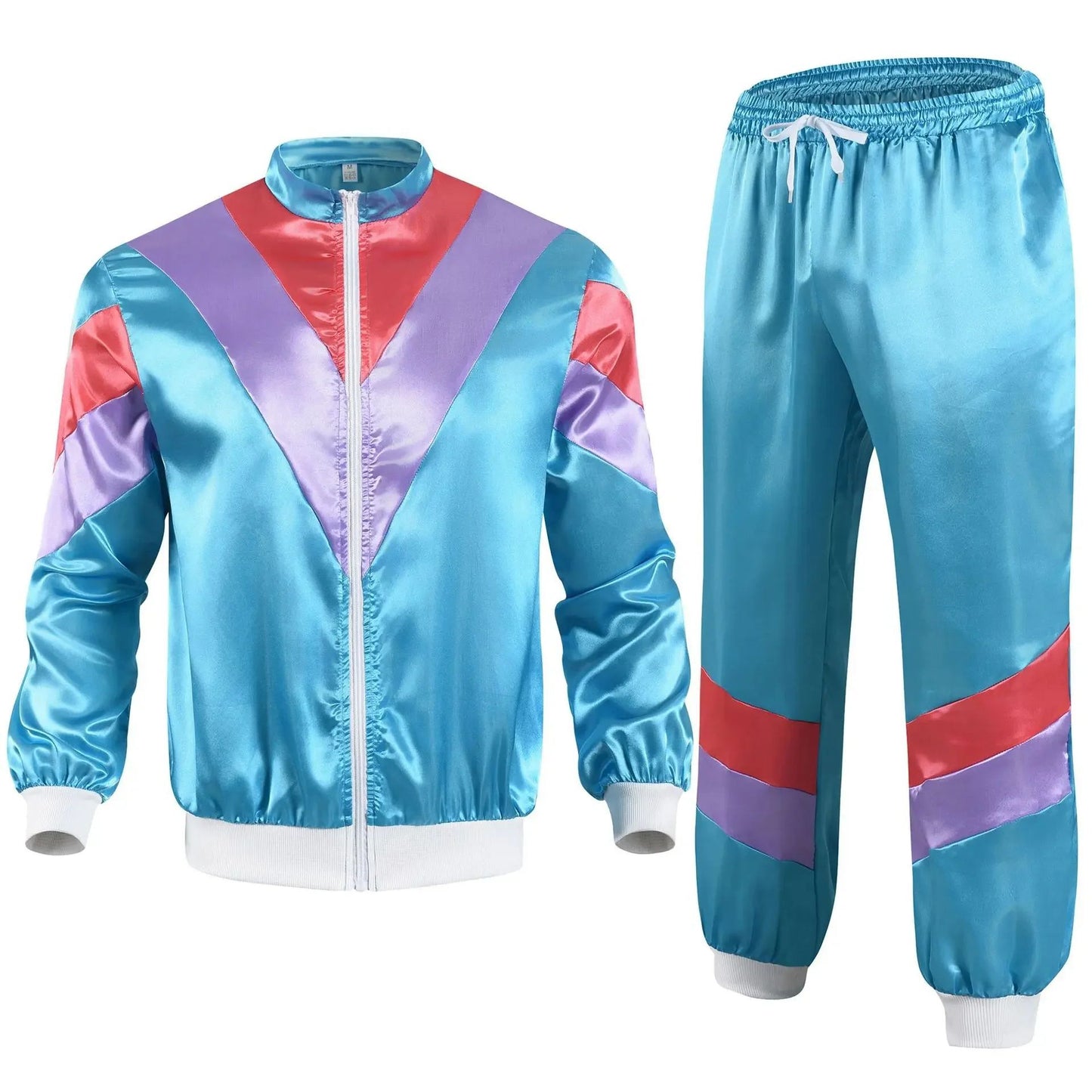1990s Disco Tracksuit 2pcs Jogging Wear Retro Style Carnival Theme Party Suit Live Cosplay Jacket and Pants  cosplay costumes