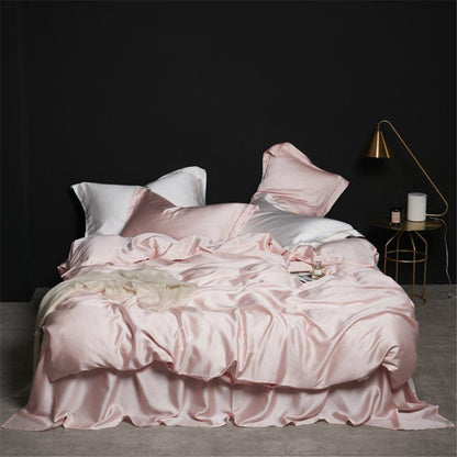 Liv-Esthete Conjunto de Cama Verde Escuro 100% Seda Saudável Pura Seda Luxo Queen King Capa de Edredom Lençol de Elástico Fronha Conjunto de Roupa de Cama