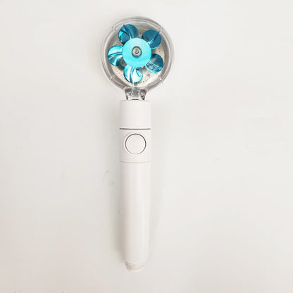 Filtered Turbo Propeller Bathroom Shower Head High Pressure Water Saving Stop Button Showerhead Water Pressure Adjustable Shower