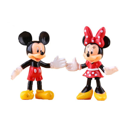 Disney Anime 4pçs/conjunto de figuras de ação de PVC Mickey e Minnie Mouse, brinquedos para crianças