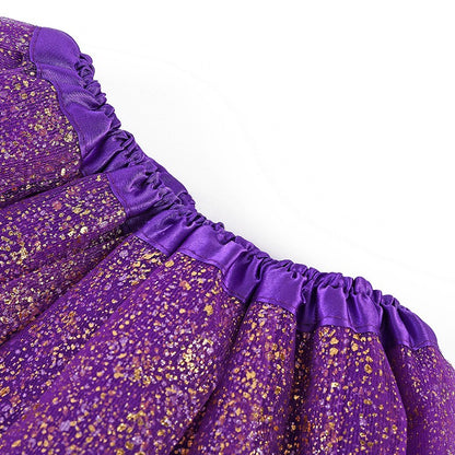 Adult hot mesh tutu skirt 2024 street fashion solid color skirt Polyester Gold/Silver  stamping dance skirt