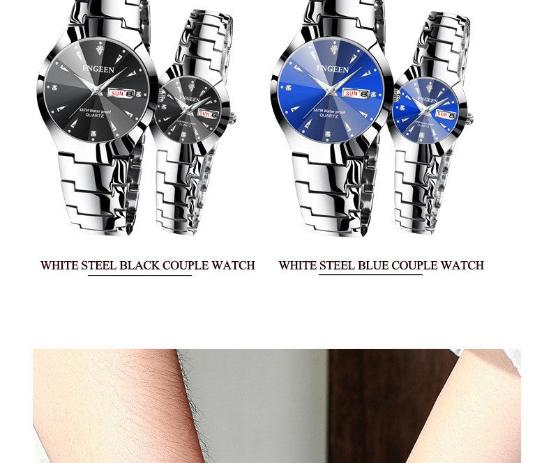 2023 FNGEEN 5808 Relogio Feminino Couple Watch Men Quartz watch for Lovers Luxury Womens wristwatch Stainless Steel Waterproof
