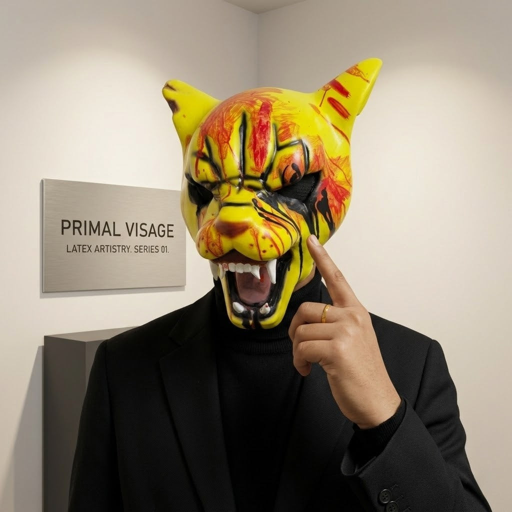 Hotline Miami Tony Tiger Mask Game Cosplay Funny Animal Head Cover Horror Tiger Mask Halloween Party Prop Bloody Tiger Mask