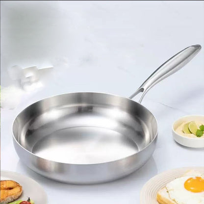 316 Stainless Steel Frying Pan Wok NonStick Pan Fried Steak Pot Uncoated Kitchen Cookware For Gas Stove and Induction Cooker Wok