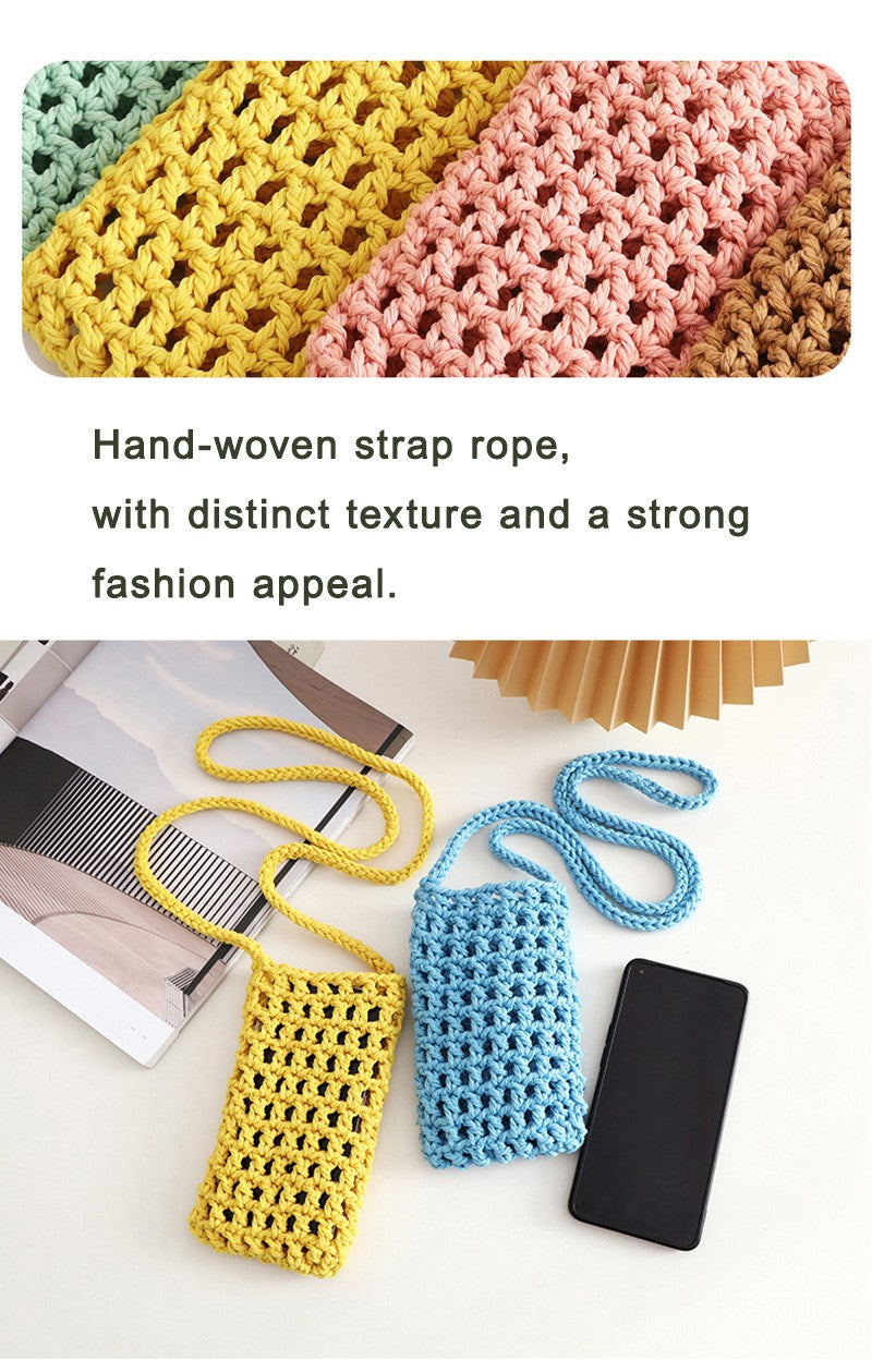 Handmade Crossbody Phone Purse - Openwork Shell Design Tote, Handmade Crossbody Phone Purse,Crochet Beach Bag