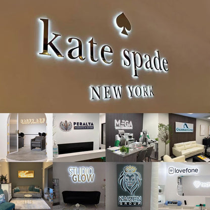 Custom Business Logo Backlit Metal Sign LED Letter for Personalized Brand Beauty Salon Spa Clinic Outdoor Shop Signage CE/UL