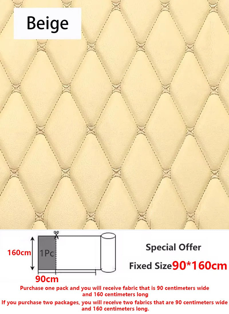 45/90x160cm Special Offer Embroidered Plaid Fabric Sponge Interlayer Leather Fabrics for Car Interior Seat Cushion Decoration