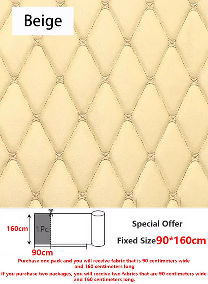 45/90x160cm Special Offer Embroidered Plaid Fabric Sponge Interlayer Leather Fabrics for Car Interior Seat Cushion Decoration