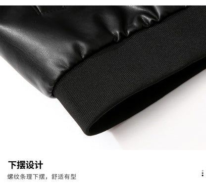 Spring Autumn Men Motorcycle Leather Jacket Junior Coat Men Stand Up Collar Casual Handsome Leather Jacket men Jacket