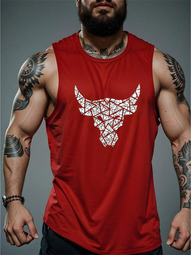 New Men's Outdoor Casual T-Shirt Gym Exercise Sleeveless Shirt Mens Summer Loose