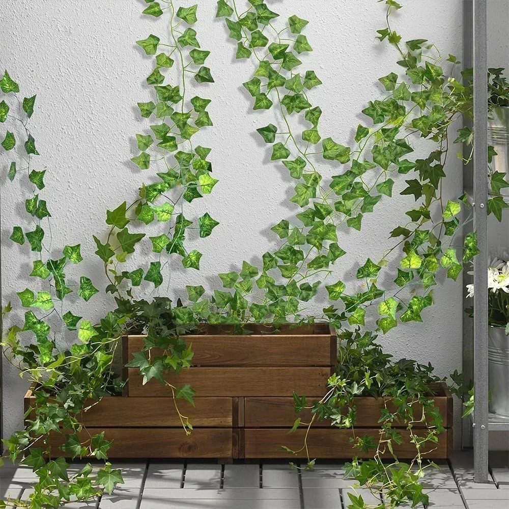 Artificial Green Ivy Leaf Rattan Creeper Leaves Vine Hanging Garland DIY Fake Fl
